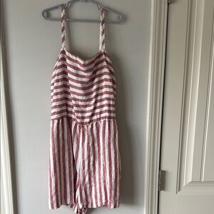 Striped Red and White Romper